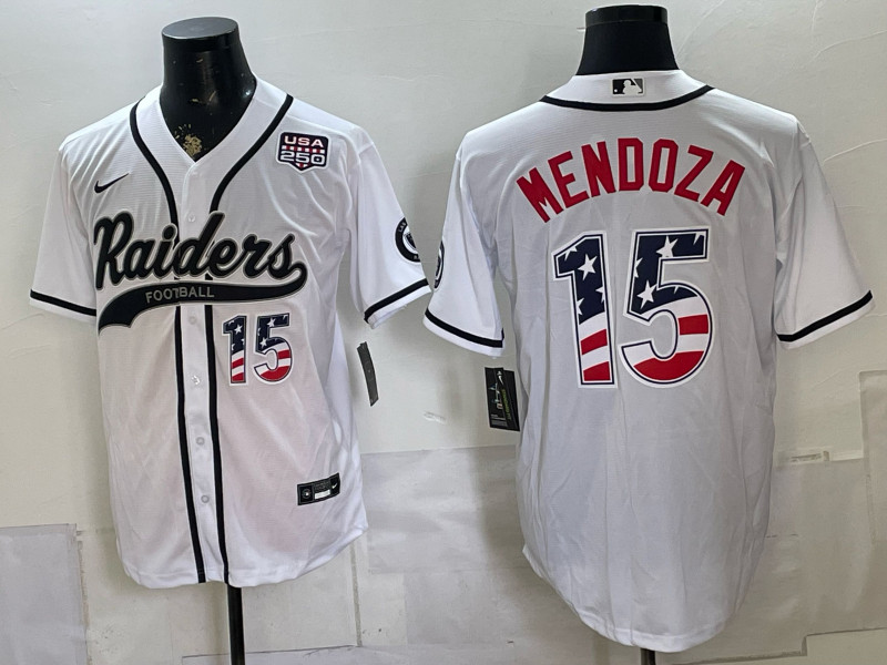 Men 2026 Oakland Raiders #15 Mendoza white Nike Limited NFL Jersey0716001